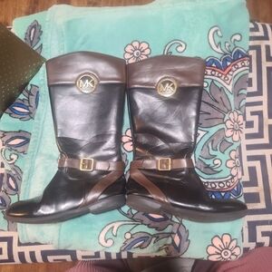 Michael Kors Black and Brown Leather Boots
